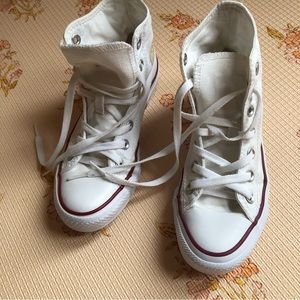 White High Top Converse Size 5